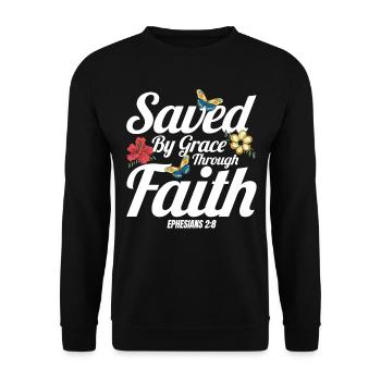 Inspirational Jesus God Christian Gift - Unisex Sweatshirt - black - Front - Alina (178cm) & Michal (187cm)