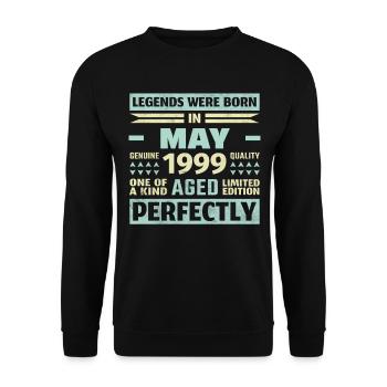 24th Birthday May Vintage 1999 Vintage - Unisex Sweatshirt - black - Front - Alina (178cm) & Michal (187cm)