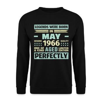 57th Birthday May Vintage 1966 Vintage - Unisex Sweatshirt - black - Front - Alina (178cm) & Michal (187cm)