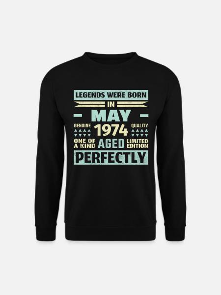 49. Geburtstag Mai Jahrgang 1974 Vintage - Unisex Pullover - Schwarz