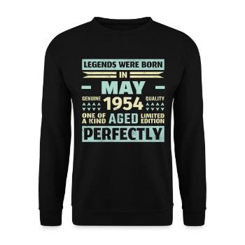 69th Birthday May Vintage 1954 Vintage - Unisex Sweatshirt - black - Front - Alina (178cm) & Michal (187cm)