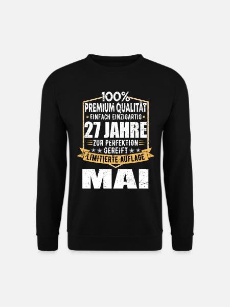 27. Geburtstag Mai Jahrgang 1996 Vintage - Unisex Pullover - Schwarz
