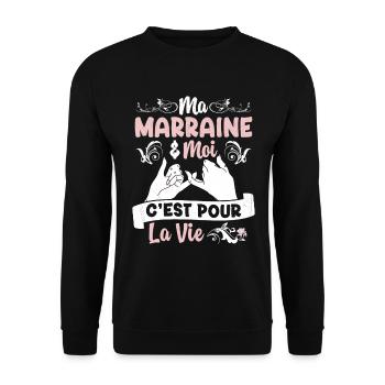 Ma Marraine & Filleule Cadeau Fille Amour - Sweat-shirt Unisexe - noir - Devant - Alina (178cm) & Michal (187cm)