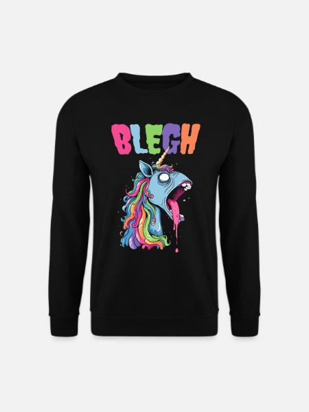 Live Laugh Blegh Blehgssed Heavy Metal Einhorn - Unisex Pullover - Schwarz