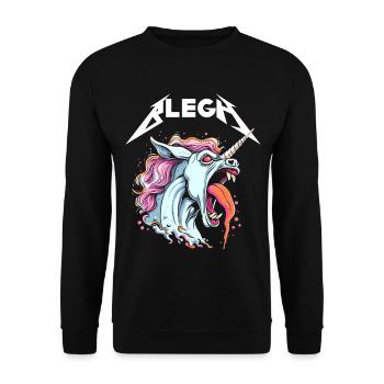 Live Laugh Blegh Blehgssed Heavy Metal Unicorn - Unisex Sweatshirt - black - Front - Alina (178cm) & Michal (187cm)