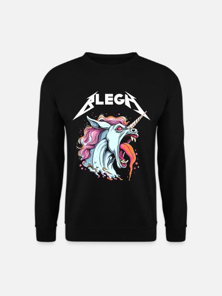 Live Laugh Blegh Blehgssed Heavy Metal Einhorn - Unisex Pullover - Schwarz