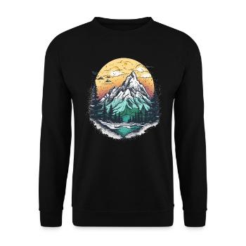 Berge Natur Outdoor - Unisex Pullover - Schwarz - Vorne - Alina (178cm) & Michal (187cm)