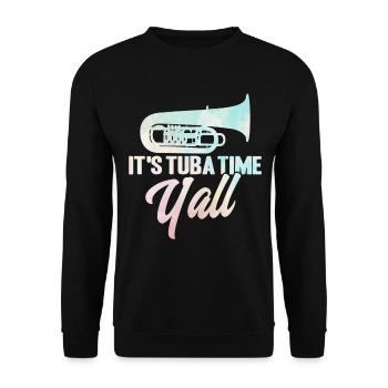 Tuba C’est l’heure du tuba, son cadeau tout - Sweat-shirt Unisexe - noir - Devant - Alina (178cm) & Michal (187cm)