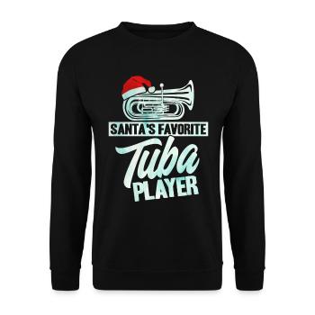 Tuba The Favorite Tuba Player Santa Claus Gesc - Unisex Sweatshirt - black - Front - Alina (178cm) & Michal (187cm)