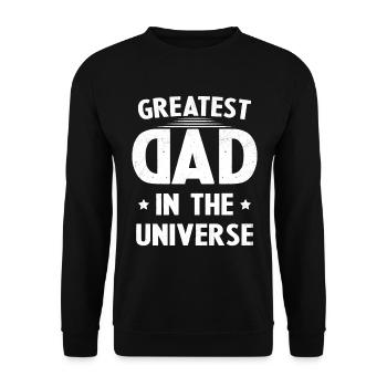 Father's Day Gift Biggest Dad in the Universe - Unisex Sweatshirt - black - Front - Alina (178cm) & Michal (187cm)