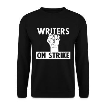 Grève Des écrivains Humour Cadeau - Sweat-shirt Unisexe - noir - Devant - Alina (178cm) & Michal (187cm)