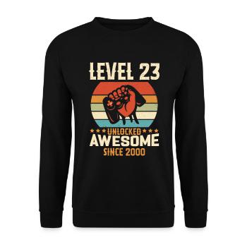 Niveau 23 complete 2000 Cadeau d'anniversaire - Sweat-shirt Unisexe - noir - Devant - Alina (178cm) & Michal (187cm)