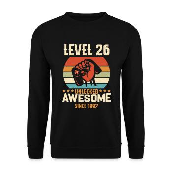 Level 26 Complete 1997 Birthday Gift - Unisex Sweatshirt - black - Front - Alina (178cm) & Michal (187cm)