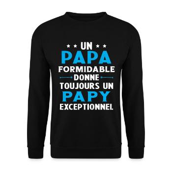 Un papa formidable - Papy exceptionnel Cadeau - Sweat-shirt Unisexe - noir - Devant - Alina (178cm) & Michal (187cm)
