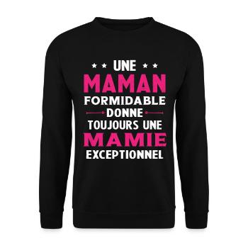 Cadeau pour Grand-Mère - Une Mamie Exceptionnelle - Sweat-shirt Unisexe - noir - Devant - Alina (178cm) & Michal (187cm)