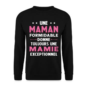 Cadeau pour Grand-Mère - Une Mamie Exceptionnelle - Sweat-shirt Unisexe - noir - Devant - Alina (178cm) & Michal (187cm)