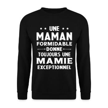 Cadeau pour Grand-Mère - Une Mamie Exceptionnelle - Sweat-shirt Unisexe - noir - Devant - Alina (178cm) & Michal (187cm)