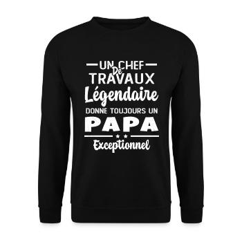 Chef de travaux légendaire drôle papa exceptionnel - Sweat-shirt Unisexe - noir - Devant - Alina (178cm) & Michal (187cm)