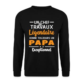 Chef de travaux légendaire drôle papa exceptionnel - Sweat-shirt Unisexe - noir - Devant - Alina (178cm) & Michal (187cm)