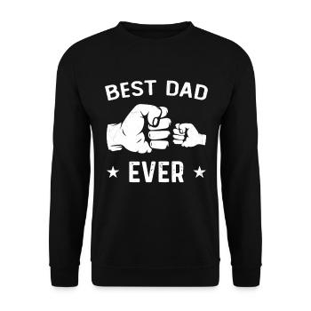 Das beste Vater-Humor-Vater-Geschenk der Welt - Unisex Pullover - Schwarz - Vorne - Alina (178cm) & Michal (187cm)