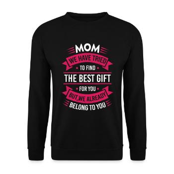 Maman J'ai Essayé De Te Trouver Le Meilleur Cadeau - Sweat-shirt Unisexe - noir - Devant - Alina (178cm) & Michal (187cm)