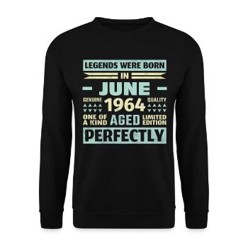 59th Birthday June Vintage 1964 Vintage - Unisex Sweatshirt - black - Front - Alina (178cm) & Michal (187cm)