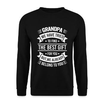 Grandpa we tried to find you the best gift - Unisex Sweatshirt - black - Front - Alina (178cm) & Michal (187cm)