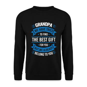 Grandpa we tried to find you the best gift - Unisex Sweatshirt - black - Front - Alina (178cm) & Michal (187cm)