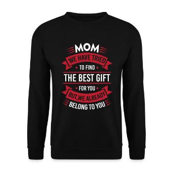 Maman J'ai Essayé De Te Trouver Le Meilleur Cadeau - Sweat-shirt Unisexe - noir - Devant - Alina (178cm) & Michal (187cm)