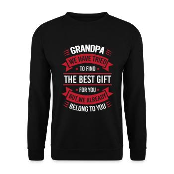 Grandpa we tried to find you the best gift - Unisex Sweatshirt - black - Front - Alina (178cm) & Michal (187cm)