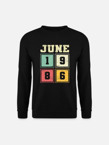 37. Geburtstag Juni Jahrgang 1986 Vintage - Unisex Pullover - Schwarz