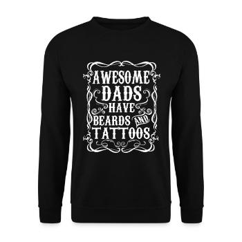 Cadeau Papa Tatoués et Barbus Humour Tatoueurs - Sweat-shirt Unisexe - noir - Devant - Alina (178cm) & Michal (187cm)