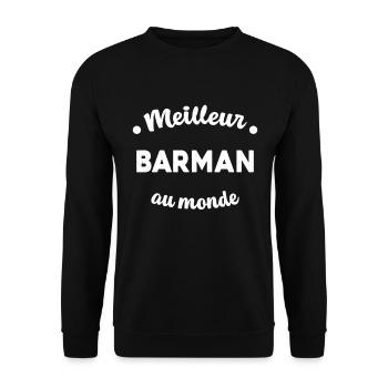 Le meilleur barman au monde Cadeau Papa Papi Homme - Sweat-shirt Unisexe - noir - Devant - Alina (178cm) & Michal (187cm)