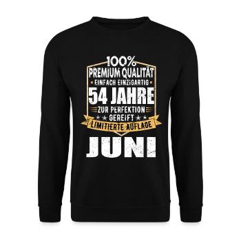 54. Geburtstag Juni Jahrgang 1969 Vintage - Unisex Pullover - Schwarz - Vorne - Alina (178cm) & Michal (187cm)