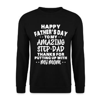 Joyeuse fête des pères Beau Père Fête des pères - Sweat-shirt Unisexe - noir - Devant - Alina (178cm) & Michal (187cm)