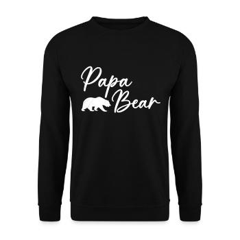 Papa Ours Humour Cadeau Fête des Pères - Sweat-shirt Unisexe - noir - Devant - Alina (178cm) & Michal (187cm)