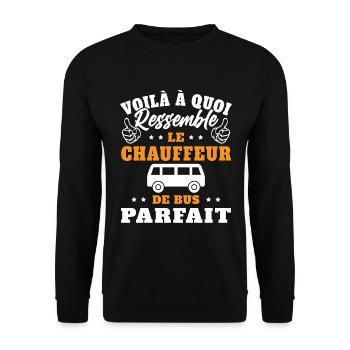 Chauffeur De Bus Parfait Humour Conducteur Cadeau - Sweat-shirt Unisexe - noir - Devant - Alina (178cm) & Michal (187cm)