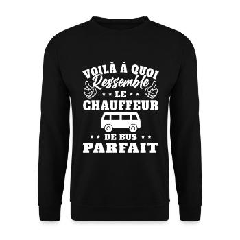 Chauffeur De Bus Parfait Humour Conducteur Cadeau - Sweat-shirt Unisexe - noir - Devant - Alina (178cm) & Michal (187cm)