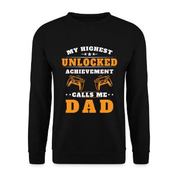 Mon plus haut succès débloqué m'appelle papa - Sweat-shirt Unisexe - noir - Devant - Alina (178cm) & Michal (187cm)