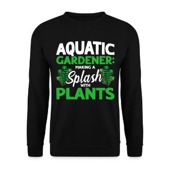 Water gardeners Sweating with plants - Unisex Sweatshirt - black - Front - Alina (178cm) & Michal (187cm)
