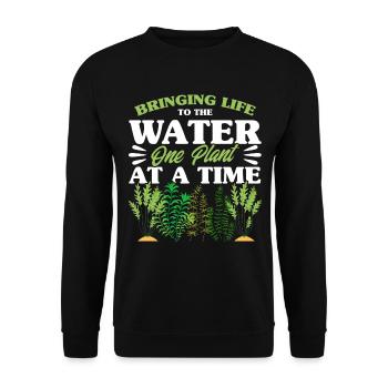 Wassergärtner Dem Wasser Leben einhauchen Geschenk - Unisex Pullover - Schwarz - Vorne - Alina (178cm) & Michal (187cm)