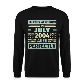 19th Birthday July Vintage 2005 Vintage - Unisex Sweatshirt - black - Front - Alina (178cm) & Michal (187cm)