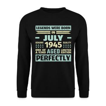 78th Birthday July Vintage 2005 Vintage - Unisex Sweatshirt - black - Front - Alina (178cm) & Michal (187cm)