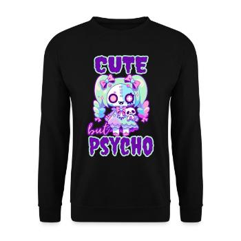 Pastel Goth Kawaii Mignon mais Psycho - Sweat-shirt Unisexe - noir - Devant - Alina (178cm) & Michal (187cm)