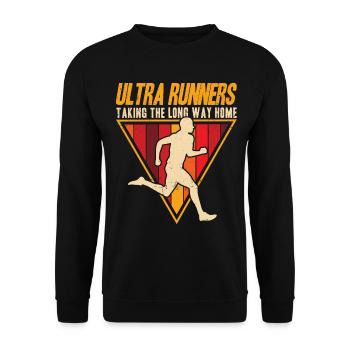 Coureur d’ultramarathon Ultramarathon Trail Running Ges - Sweat-shirt Unisexe - noir - Devant - Alina (178cm) & Michal (187cm)