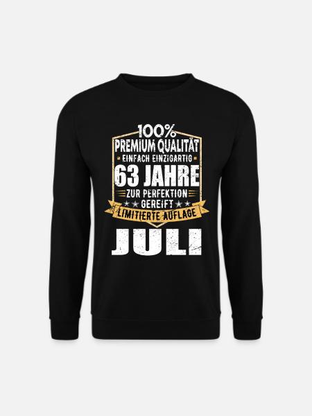 63. Geburtstag Juli Jahrgang 1960 Vintage - Unisex Pullover - Schwarz