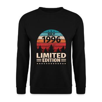 27th Birthday July Vintage 1996 Vintage - Unisex Sweatshirt - black - Front - Alina (178cm) & Michal (187cm)