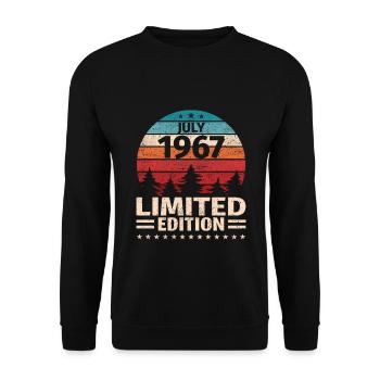56ème anniversaire Juillet Millésime 1967 Millésime - Sweat-shirt Unisexe - noir - Devant - Alina (178cm) & Michal (187cm)