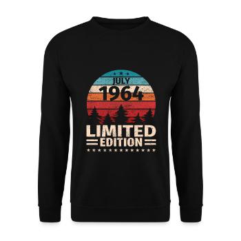 59. Geburtstag Juli Jahrgang 1964 Vintage - Unisex Pullover - Schwarz - Vorne - Alina (178cm) & Michal (187cm)