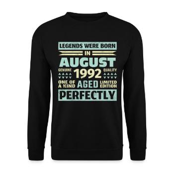 31st Birthday August Vintage 1992 Vintage - Unisex Sweatshirt - black - Front - Alina (178cm) & Michal (187cm)